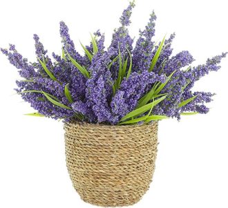 Creative Displays Inc. Handmade Faux Heather In Strawgrass Pot