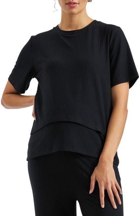 Ripe Mike Rib Nursing Top in Black at Nordstrom, Size X-Large