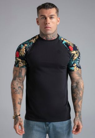 Siksilk Mens Black Raglan T-Shirt XXL