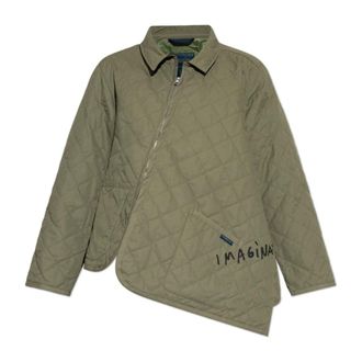 Comme Des Gar&ccedil;ons Light Jackets, male, Green, Size: M Insulated Jacket With an Asymmetrical Cut