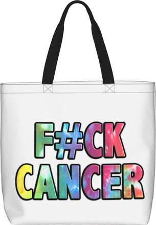Generic Women Handbag Cancer Awareness Women Beach Bag Large Capacity Waterproof Shopping Bags, For Christmas, Wedding, Holiday, Swim, Birthday