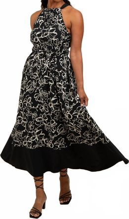 Entro Back Neck Tie Maxi Dress In Black