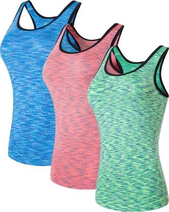 Jeansian Womens 3 Packs Sport Slim Tank Top Vests Sleeveless T-Shirt SWT241 PackD L
