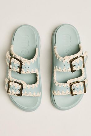 Mou Whipstitch Buckle Slide Sandals