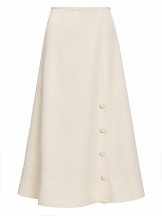 Jil Sander Beige Solid Flared Midi Skirt