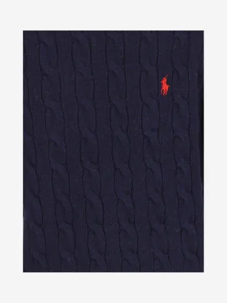 Polo Ralph Lauren Boys Cable-Knit Cashmere-Wool Sweater Navy