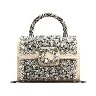 Roger Vivier Grey Pearl Embellished Jewelry Envelope - female - Roger Vivier - Handbags - Gray - ONE SIZE - Bags