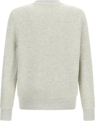 Autry Logo-Embroidered M&eacute;lange Cotton Sweatshirt - Cream