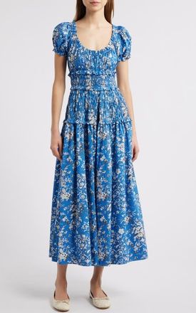Dôen Leanne Floral Cotton Voile Midi Dress in Jardins De La Fontaine at Nordstrom, Size Xx-Large