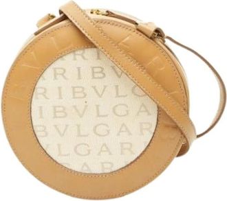 Bulgari Pre-owned Vintage Schoudertas - Dames - Vintage Schoudertas - Beige - ONE Size - Leer - Vintage
