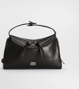Dolce & Gabbana Vittoria Tempesta Calfskin Shoulder Bag - Man Crossbody Bags Black Onesize