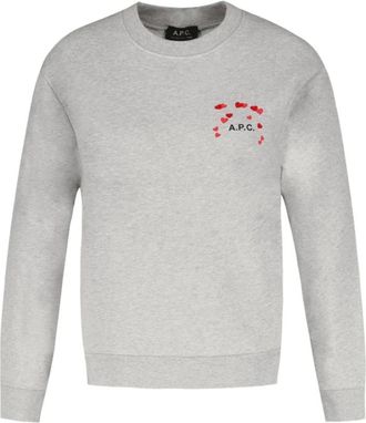 A.P.C. A.p.c., Hoodies & sweatvesten, Heren, Grijs, M, Katoen, Grijze Katoenen Valentin Sweatshirt