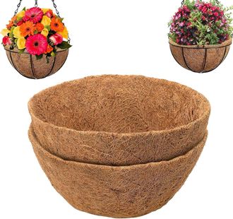 OEM Coco Liner - Fibra De Coco Natural Para Macetas Colgantes Y Cestas De Flores - Redondo - 2 Unidades