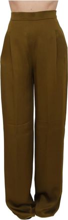 Max Mara Envers Satin Broeken - Dames - Wijde Broeken - Groen - 2XL - Satijn - Broeken