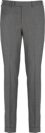 Pantaloni Torino Grey Flap Pockets Wool Formal Pants