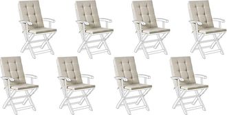 Beliani Conjunto de 8 cojines de respaldo asiento Gris pardo