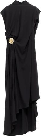 Bottega Veneta Midi Dresses, female, Black, Size: XS Crepe Viscose Jersey Dress