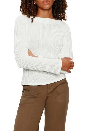Sanctuary Boat Neck Rib Top in Chalk White at Nordstrom, Size Medium