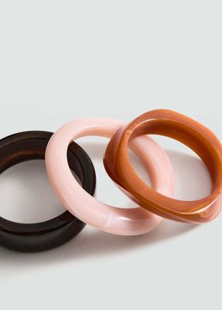 Mango Set 3 bracciali combinati marrone - Donna - Taglia unica - MANGO