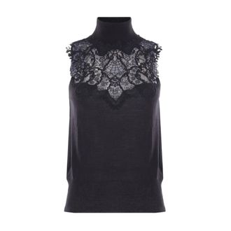 Ermanno Scervino Dames, Tops, Zwart, Maat: XS