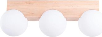 Wonderlamp Regleta Liea 3 Luces, Madera Natural