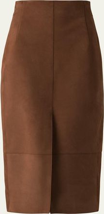 Akris Suede Midi Pencil Skirt