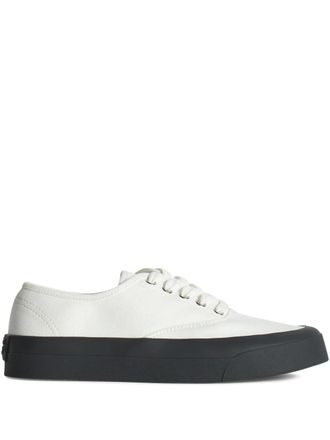 Maison Kitsun&eacute; lace-up contrast-sole sneakers - White