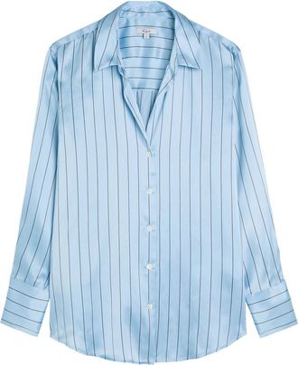 Rails Dorian Striped Silk Shirt - Blue - S (UK8-10 / S)