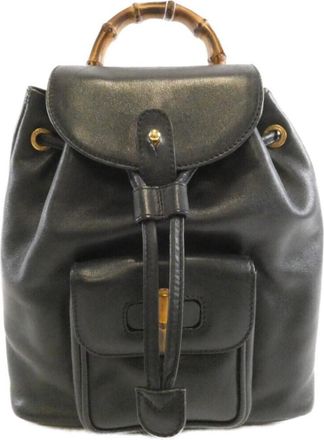 Gucci Black Leather Backpack (Pre-Owned)