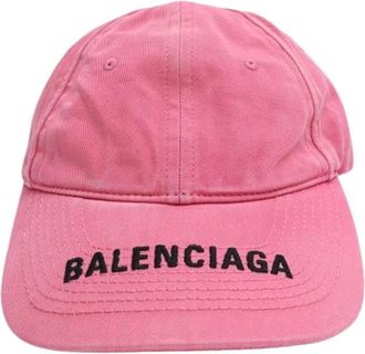 Balenciaga Pre-owned Accessories, female, Pink, Size: ONE SIZE Pre-owned Logo-Embroidered Baseball Cap
