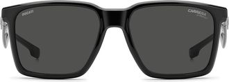 Carrera x Ducati 56mm Rectangular Sunglasses in Black/Grey at Nordstrom