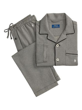 Polo Ralph Lauren herringbone long-sleeve pyjamas - Black