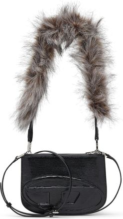 Diesel 1DR Twin-Double-pouch shoulder bag in embossed leather - Shoulder Bags - Woman - Black