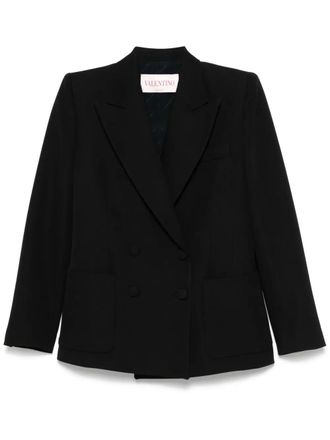 Valentino Garavani virgin-wool blazer - women - Virgin Wool/Wool/Viscose/Viscose/Acetate/Silk - 44 - Black