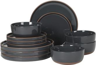 Gibson Home Northrock 12-Piece Stoneware Plates and Bowls Dinnerware Set, Service for 4 in Blue at Nordstrom