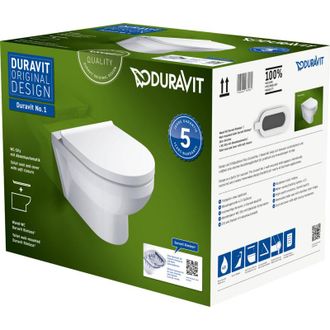 Duravit Inodoro Suspendido Sin Borde Compacto Duravit No.1 Con Asiento Freno De Ca&iacute;da Desmontable