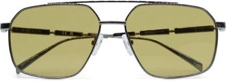 Alexander McQueen Green Rectangle Frame Sunglasses