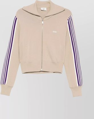 Autry knitted zip-up sweatshirt high collar