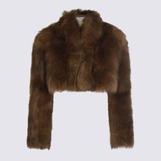 Blumarine Coats Caramel/Black