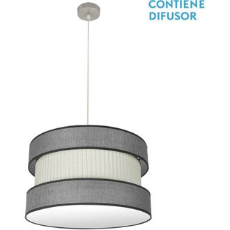 Fabrilamp Colgante Niquel/gris-beis Modelo Home 2luces Regulable Fabrilamp