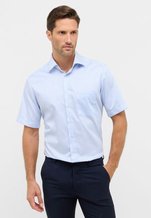 Eterna Kurzarmhemd ETERNA MODERN FIT, Herren, Gr. 38, Normalgr&ouml;ssen, blau (hellblau), Twill, 100% Baumwolle, tailliert, Hemden Kurzarmhemd, NON IRON (b&uuml;gelfr