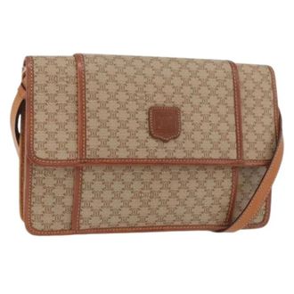 Celine Pre-owned Cross Body Bags, female, Beige, Size: ONE SIZE Pre-owned Vintage Macadam Canvas Shoulder Bag