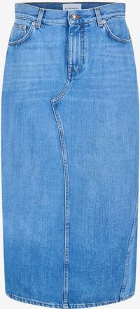 Givenchy Midi-Jeansrock mit Seitenschlitz Medium Blue