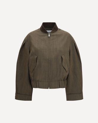 Ganni Lightweight wool Bomber Jacket Female 38