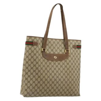 Gucci Pre-owned Tote Bags, female, Beige, Size: ONE SIZE Pre-owned Vintage GG Canvas Tote