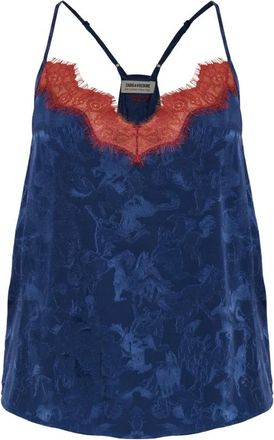 Zadig&Voltaire Cespa Zijden Top - Dames - Tops zonder mouwen - Blauw - L - Tops