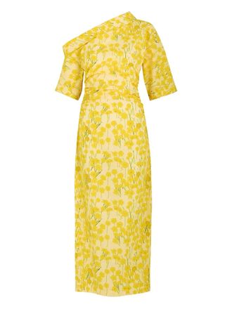 Bernadette Bowery one-shoulder floral-print dress - Yellow