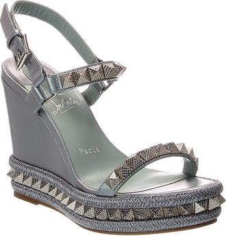 Christian Louboutin Pyraclou 110 Leather Wedge Sandal