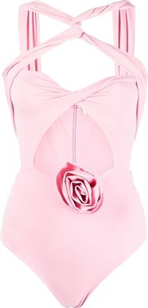 Magda Butrym twisted cut-out bodysuit - women - Elastane/Viscose - 36 - Pink