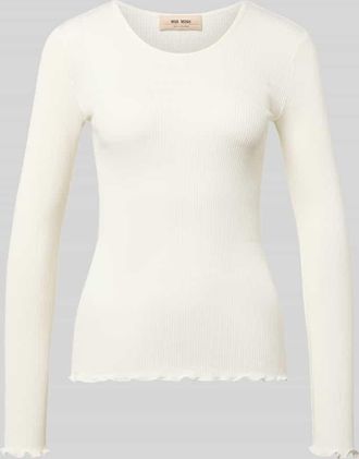 Mos Mosh Longsleeve mit Seiden-Anteil Modell Elaine in Offwhite, Gr&ouml;&szlig;e M/L